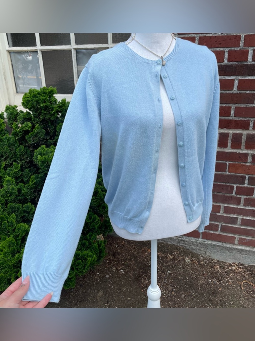 Vintage y2k Baby Blue 100% Cotton Cardigan